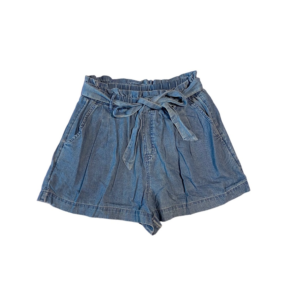 American Eagle High-Waisted Denim Paperbag Short, Size L